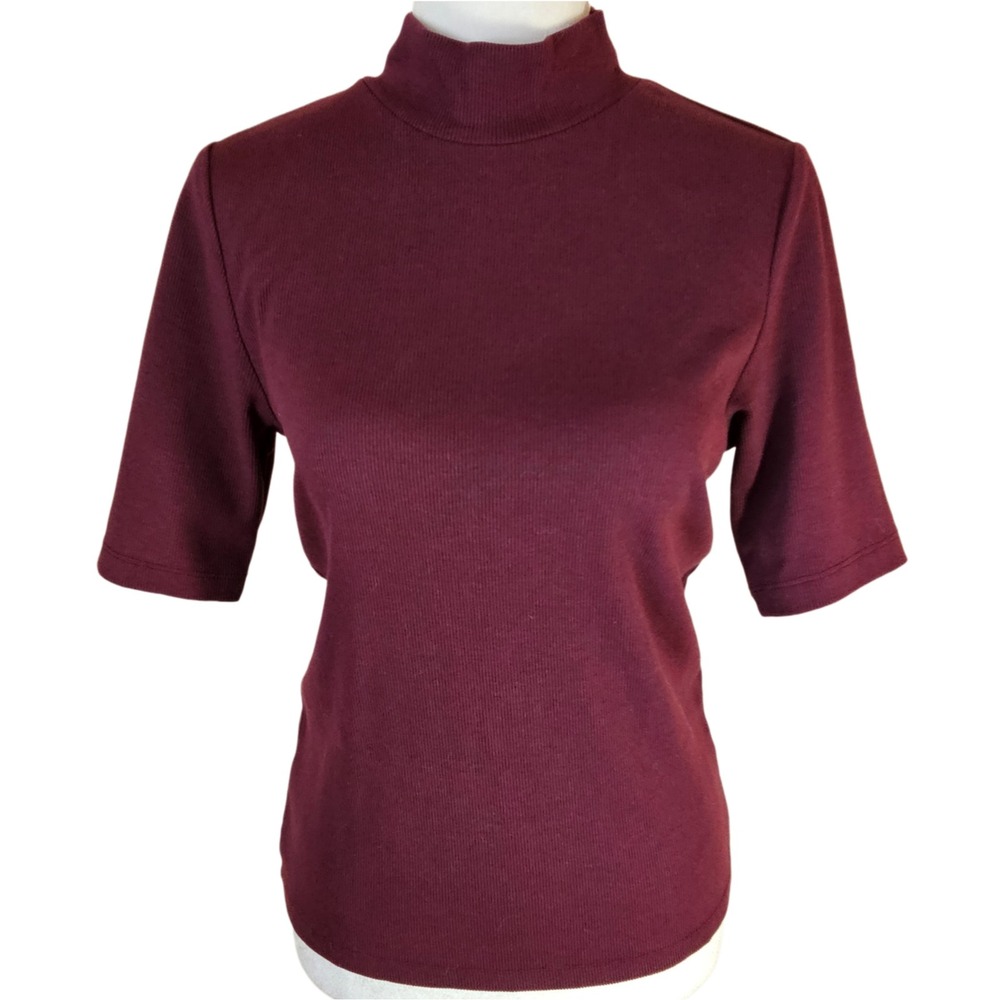 Marine Layer Lexi Rib Mock Neck Top Womens Medium Soft Elevated Basic Minimalist